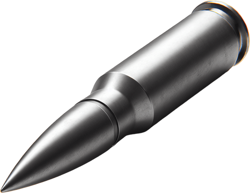 Fired Bullet tip, no case, grayscale 
Single Game Texture. In-Game asset. 2d. Blank background. High contrast. No shadows.