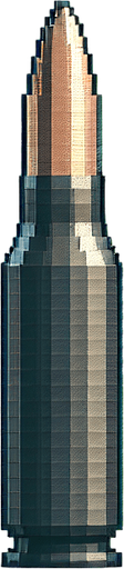 A bullet.
Single Game Texture. In-Game asset. 2d. Blank background. High contrast. No shadows.