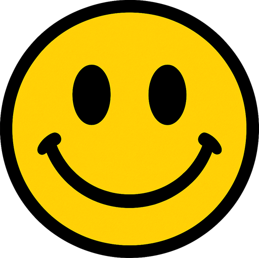 Yellow smiley ball.
In-Game asset.  2d.  High contrast.  No shadows