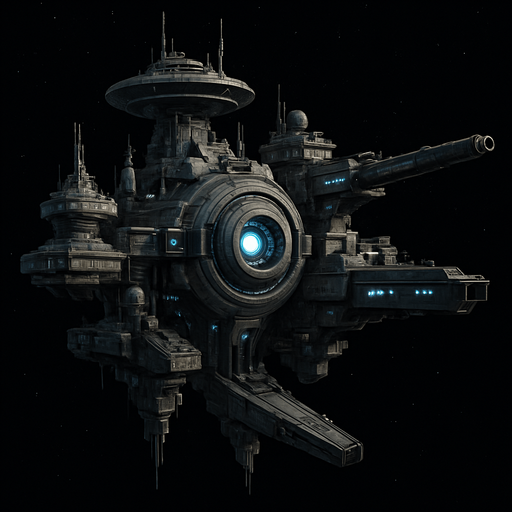 Uzay savaş istasyonu - Gerçekçi.
In-Game asset.  High contrast.  No shadows