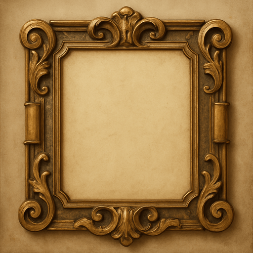 Historical frame with beige interior.