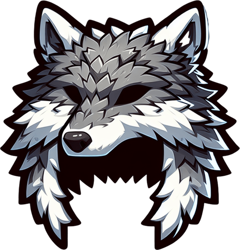 Wolf skin hat.
Single Game Texture.  In-Game asset.  2d.  Blank background.  High contrast.  No shadows