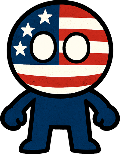 america flag ball head.
In-Game asset.  2d.  High contrast.  No shadows