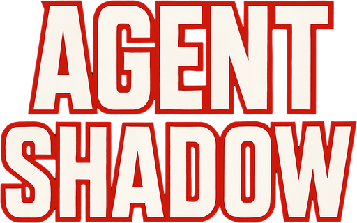 only text no image, agent shadow text logo for agent game.
In-Game asset.  2d.  High contrast.  No shadows