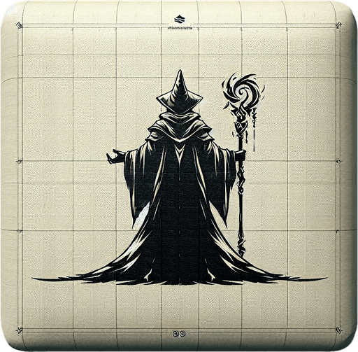 flyn mage. backview.
Single Game Texture.  In-Game asset.  2d.  Blank background.  High contrast.  No shadows