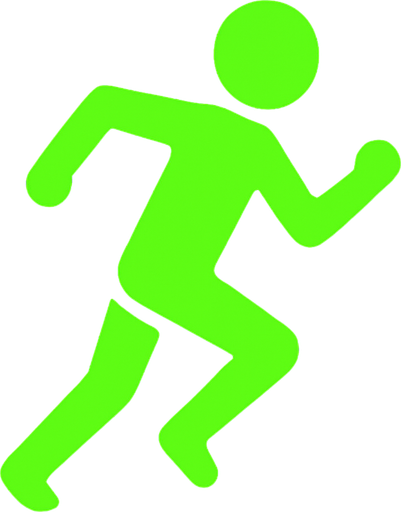 green runner running.
In-Game asset.  2d.  High contrast.  No shadows