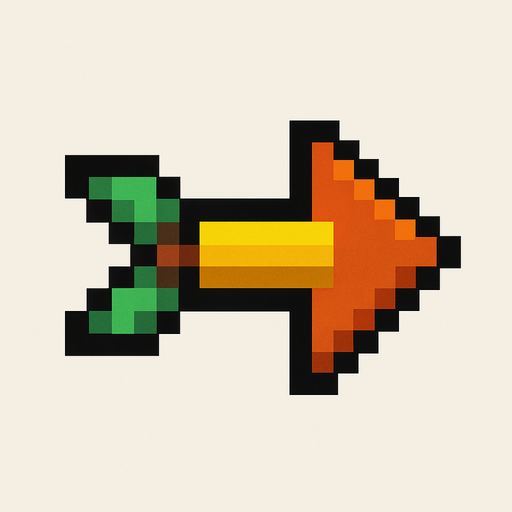 arrow pixel art.
In-Game asset.  2d.  High contrast.  No shadows