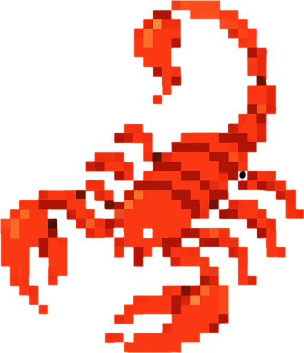 pixel akrep yap.
In-Game asset.  2d.  High contrast.  No shadows