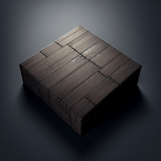dark wooden floor.
Single Game Texture. In-Game asset. 2d. Blank background. High contrast. No shadows.