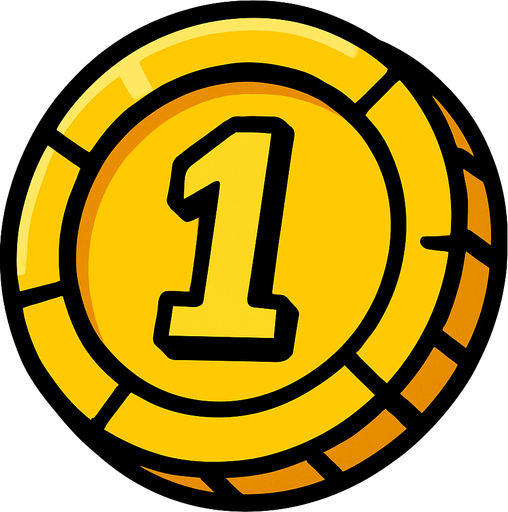 coin.
In-Game asset.  2d.  High contrast.  No shadows