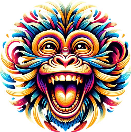 Monkey with happy face and with body.
2d and great details and color