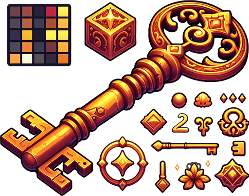 create a glod color key.
Single Game Texture.  In-Game asset.  2d.  Blank background.  High contrast.  No shadows