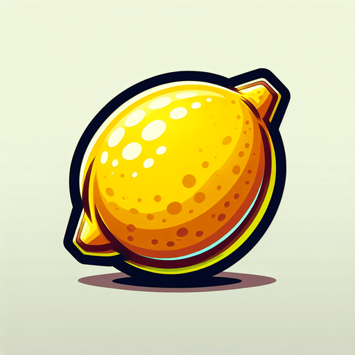lemon fruit cartoon style.
Single Game Texture.  In-Game asset.  2d.  Blank background.  High contrast.  No shadows