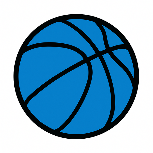 A blue Basketball.
In-Game asset.  2d.  High contrast.  No shadows