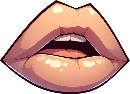 An opened pair of lips as if singing . Light Skin color. Cell shading vector art style. Facing forward. 
Single Game Texture.  In-Game asset.  2d.  Blank background.  High contrast.  No shadows
