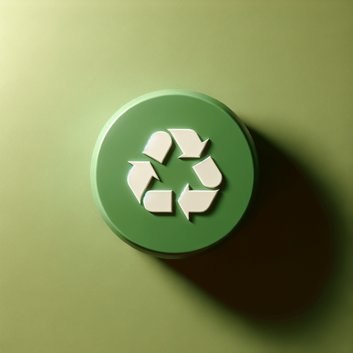 top view of a green round with a white recycle sign..
Uniform lighting