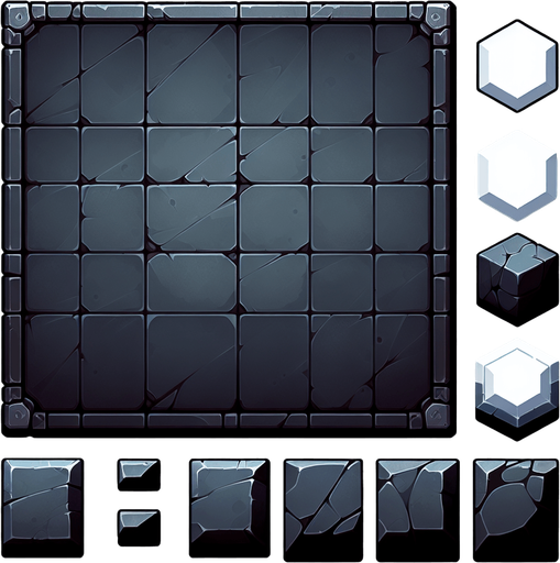 Dark slate tile.
Single Game Texture. In-Game asset. 2d. Blank background. High contrast. No shadows.