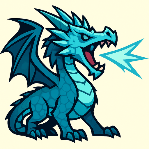 bu buz fırlatan bir buz ejderhası soğukları iliklerimize kadar hissetiriyor ejderha çizimi buz içermesin.
In-Game asset.  2d.  High contrast.  No shadows bu çizimde ejderhanın ağzı açık olsun ama bir şey çıkmasın