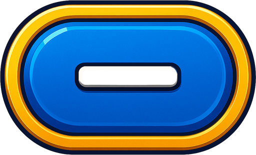 Un boton azul fuerte tipo Casino que diga "-".
In-Game asset.  2d.  High contrast.  No shadows