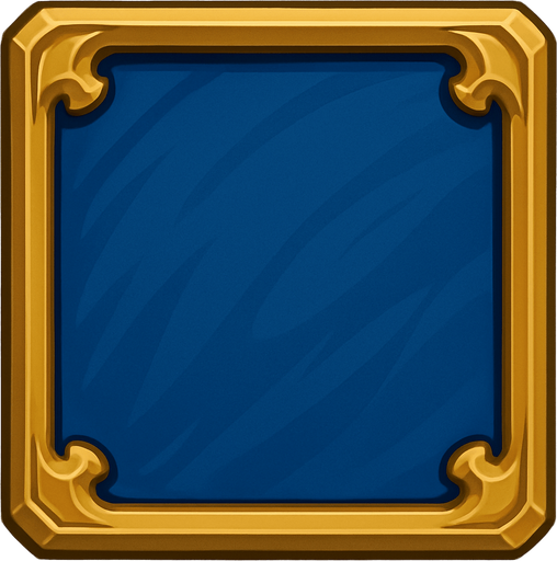 Golden framed blue panel.
In-Game asset.  2d.  High contrast.  No shadows