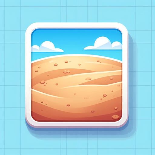 cartoon beach background. only the sand..
Single Game Texture. In-Game asset. 2d. Blank background. High contrast. No shadows.