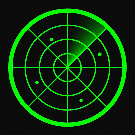 only green circle radar area.
In-Game asset.  2d.  High contrast.  No shadows