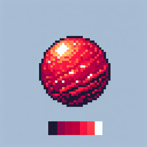 pixel art of a red orb.
Single Game Texture. In-Game asset. 2d. Blank background. High contrast. No shadows.