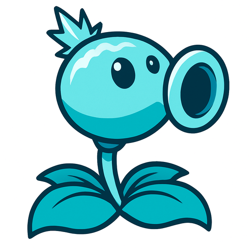ıcepeasshooter plants vs zombies.
In-Game asset.  2d.  High contrast.  No shadows
