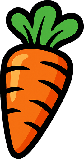 Carrot.
In-Game asset.  2d.  High contrast.  No shadows