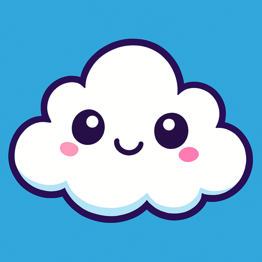 cloud, 2D, animated, cute, My Little Pony style.
In-Game asset.  2d.  High contrast.  No shadows