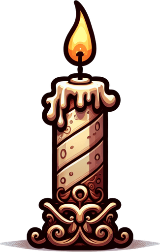 A birthday cake candle for a birthday cake, rich illustration style..
Single Game Texture. In-Game asset. Blank background. High contrast. No shadows.