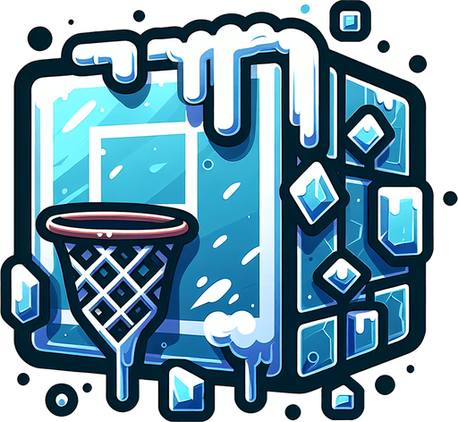 Frozen blank backboard rectangle. Cartoon. Single Game Texture. In-Game asset. 2d. Blank background. High contrast. No shadows. No outlines.