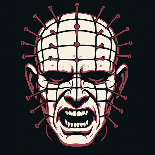 pinhead face.
In-Game asset.  2d.  High contrast.  No shadows