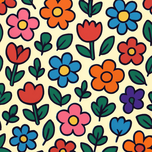 Fond d'écran fleurs mignonnes.
In-Game asset.  2d.  High contrast.  No shadows