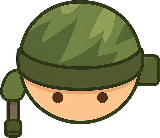 üstten görünümlü yuvarlak asker. No background. Transparent background. Blank background. No shadows. 2d. In-Game asset. flat