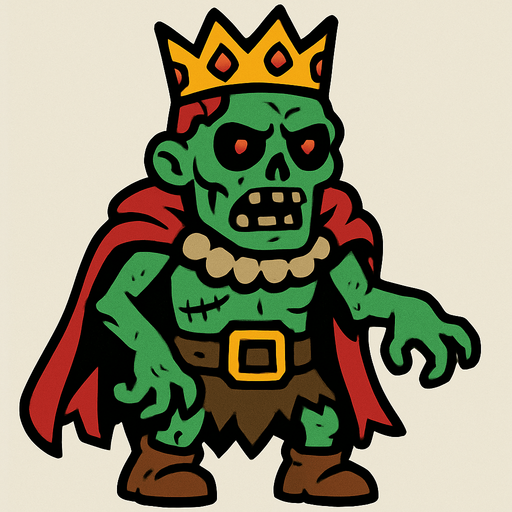 Kral Zombi 2 boyutlu.
In-Game asset.  2d.  High contrast.  No shadows