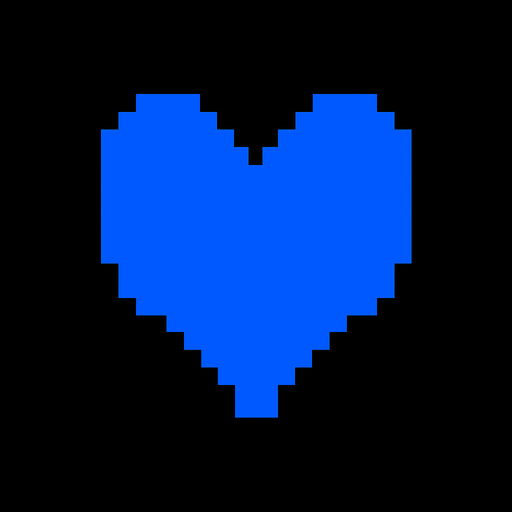 Undertale heart but blue.
In-Game asset.  2d.  High contrast.  No shadows