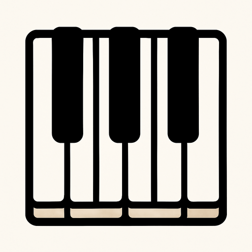 piyano tuşu.
In-Game asset.  2d.  High contrast.  No shadows