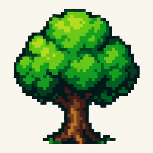 pixel
 ağaç.
In-Game asset.  2d.  High contrast.  No shadows
