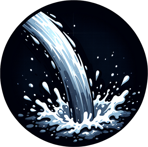 top view of water jet.
Single Game Texture. In-Game asset. 2d. Blank background. High contrast. No shadows.