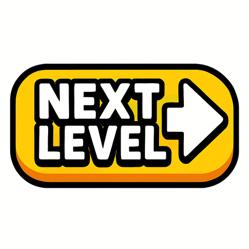 next level button.
In-Game asset.  2d.  High contrast.  No shadows