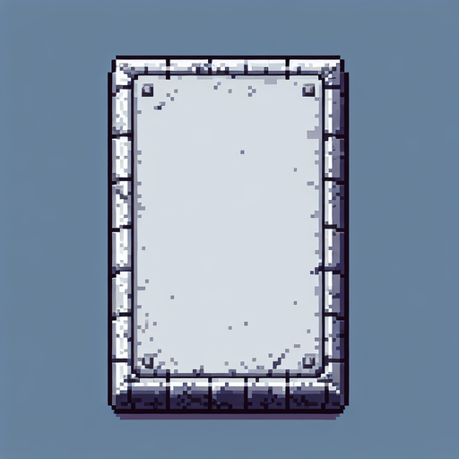 pixel art of the top of an empty vertical stone slab.
Single Game Texture. In-Game asset. 2d. Blank background. High contrast. No shadows.