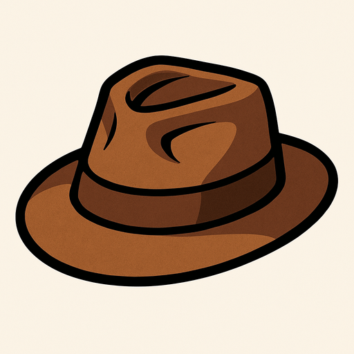 Brown hat.
In-Game asset.  2d.  High contrast.  No shadows