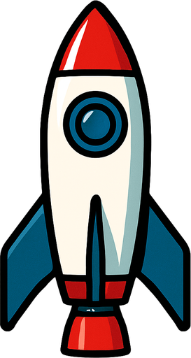 Looking like real rocket. Rocket picture.
In-Game asset.  2d.  High contrast.  No shadows
