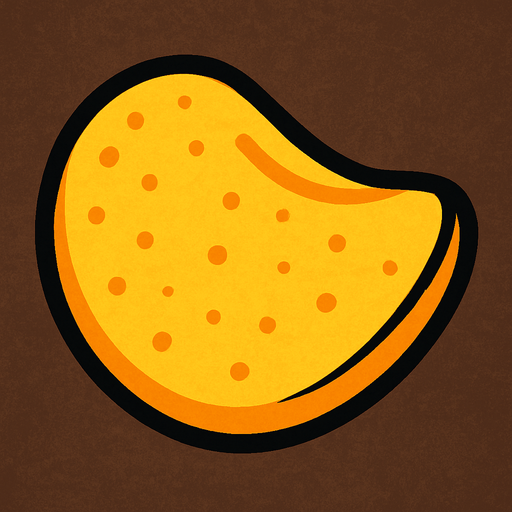 A potato chip.
In-Game asset.  2d.  High contrast.  No shadows