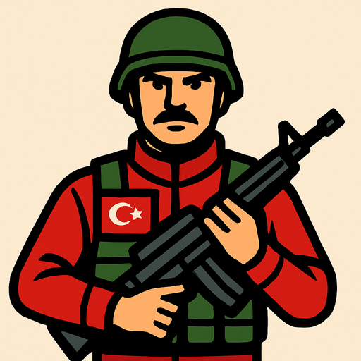 Türk askeri.
In-Game asset.  2d.  High contrast.  No shadows