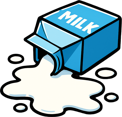 spilled milk.
In-Game asset.  2d.  High contrast.  No shadows