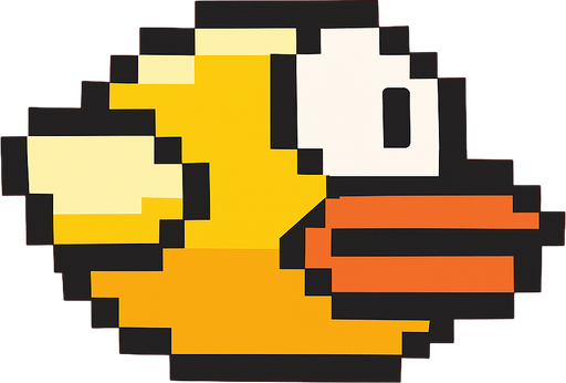 flappy bird.
In-Game asset.  2d.  High contrast.  No shadows