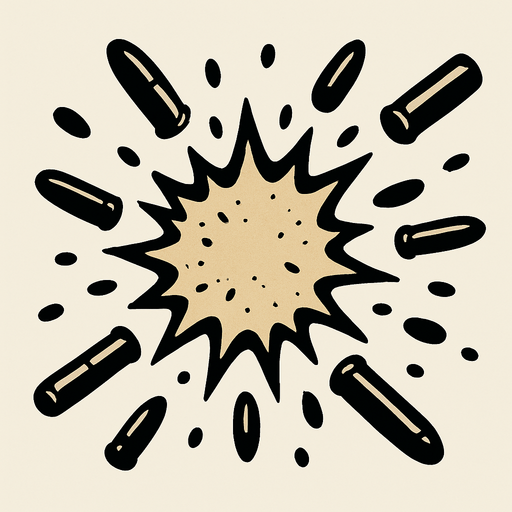 tüfek saçması..
In-Game asset.  2d.  High contrast.  No shadows