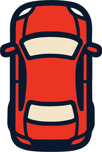Car seen from above.
In-Game asset.  2d.  High contrast.  No shadows